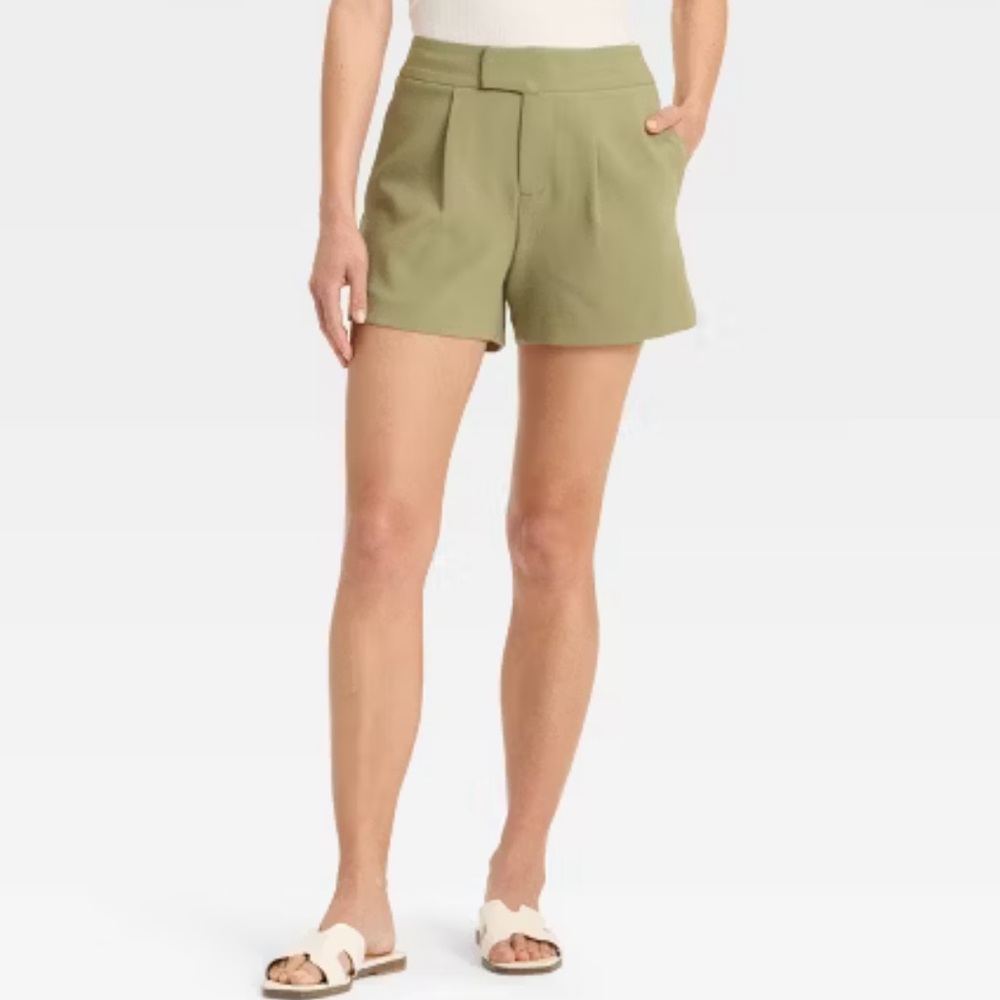A New Day Women's High-Rise Tailored‎ Shorts Olive